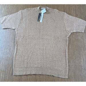 Vintage Roca Italy Knit Ribbed Cotton Acrylic Short Sleeve Size XL